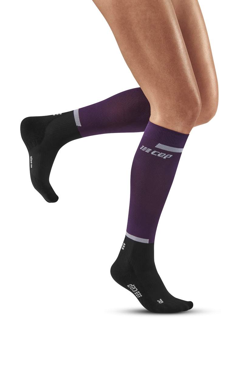 CEP - Women's THE RUN COMPRESSION SOCKS TALL, knee high stabilizing  running compression stockings, sports socks, Blue