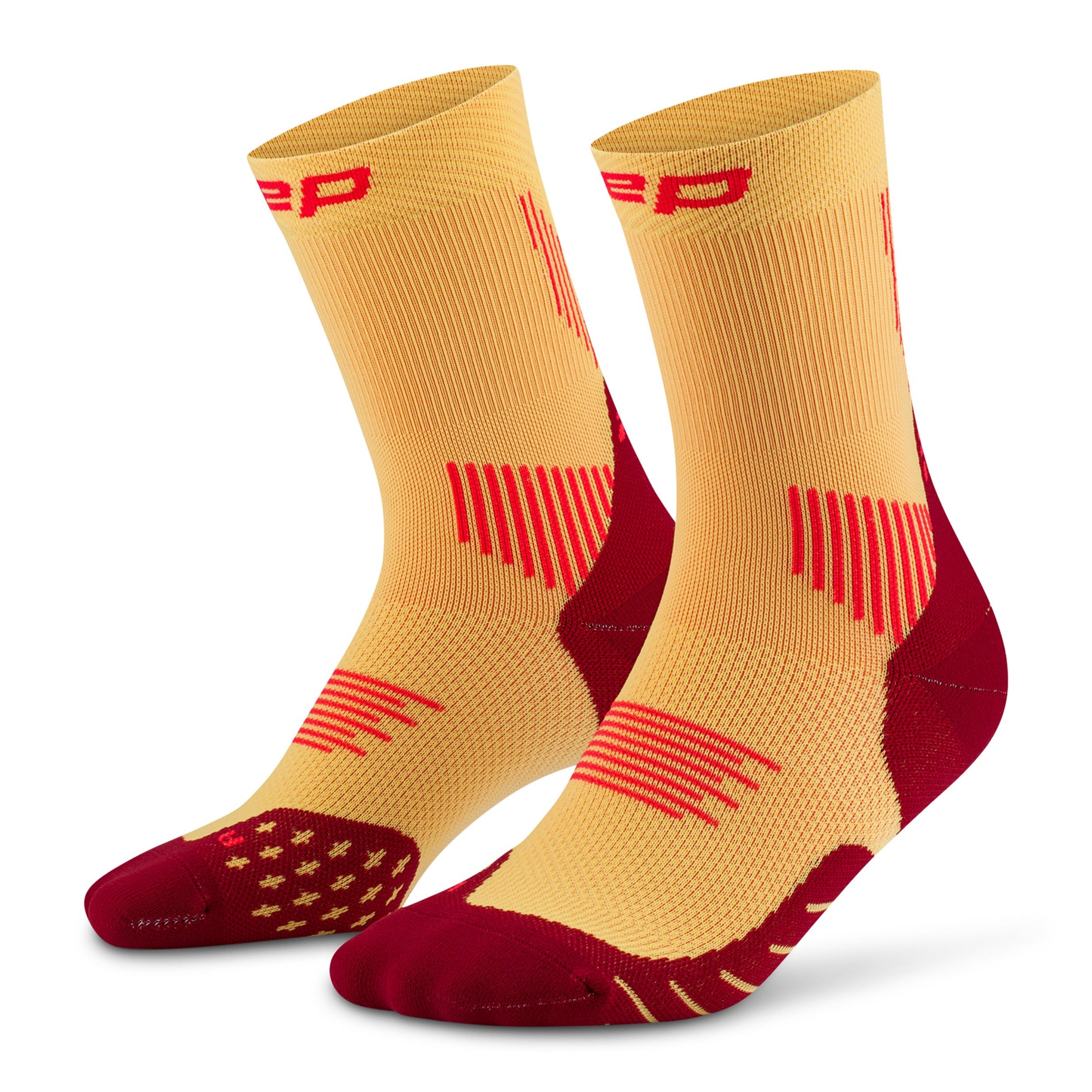 Core Run 5.0 Mid Cut Socks Women - Marigold/Burgundy