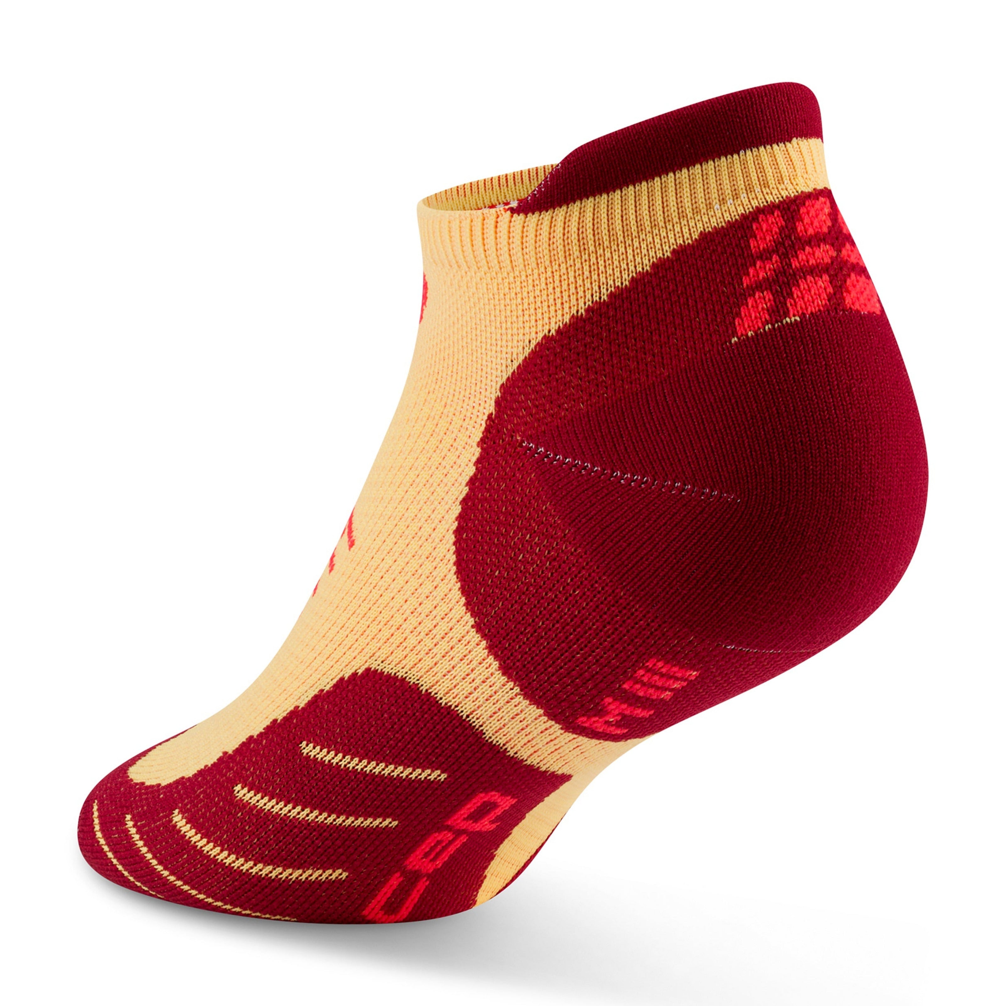 Core Run 5.0 No Show Socks Women - Marigold/Burgundy