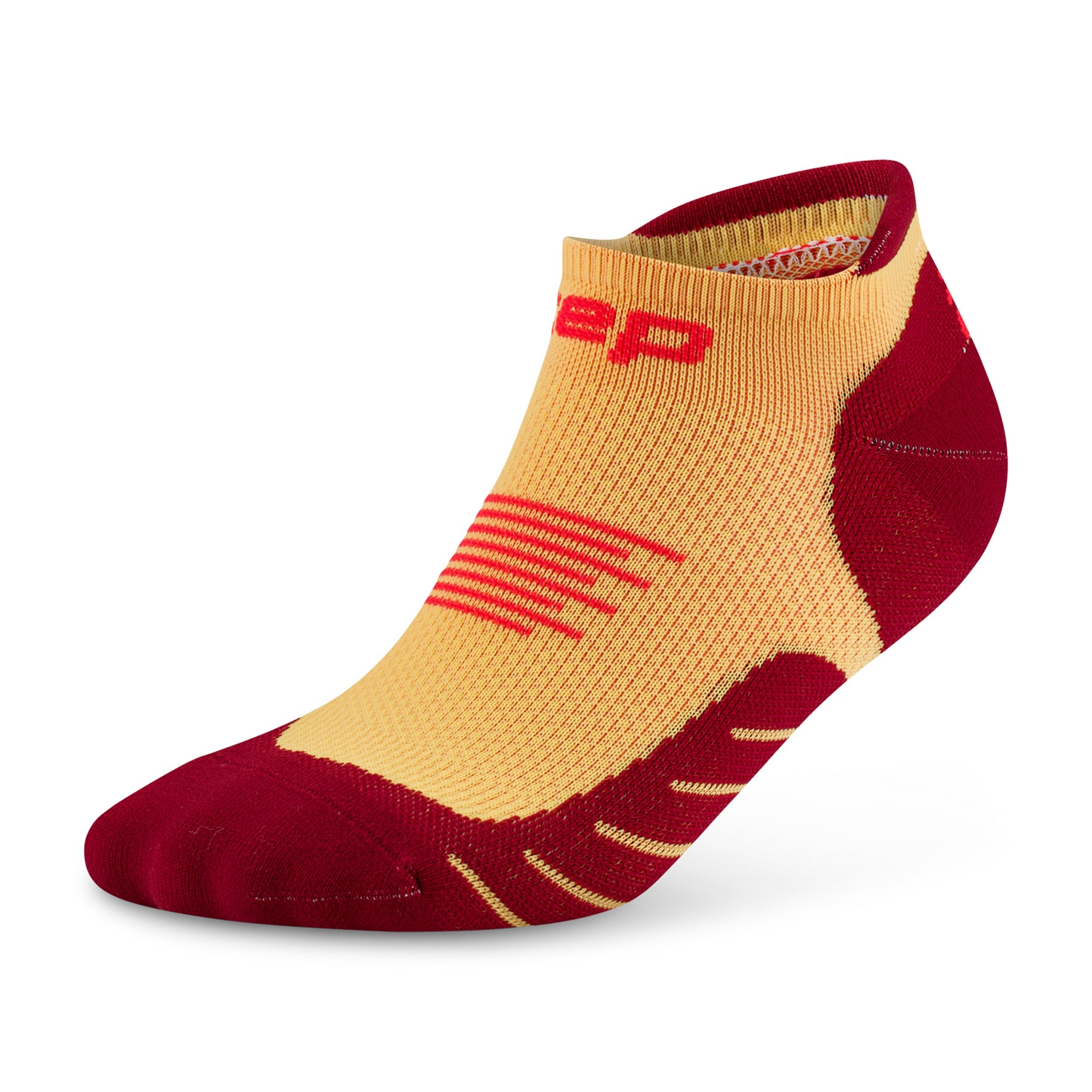 Core Run 5.0 No Show Socks Women - Marigold/Burgundy