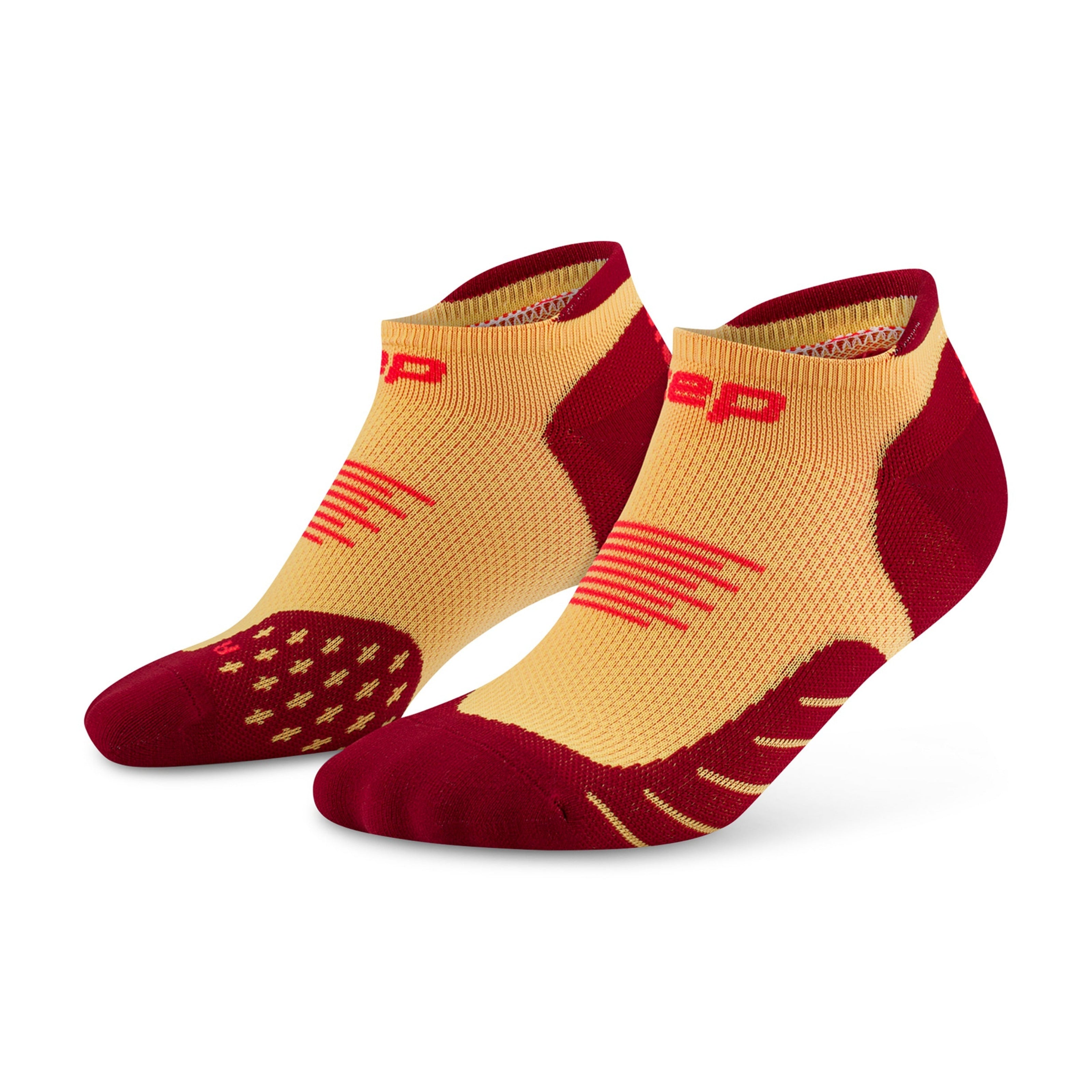 Core Run 5.0 No Show Socks Women - Marigold/Burgundy