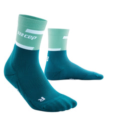 The Run Compression Mid Cut Socks, Men - Ocean/Petrol