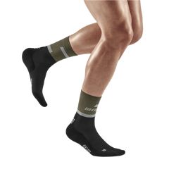 The Run Compression Mid Cut Socks 4.0, Men - Olive/Black